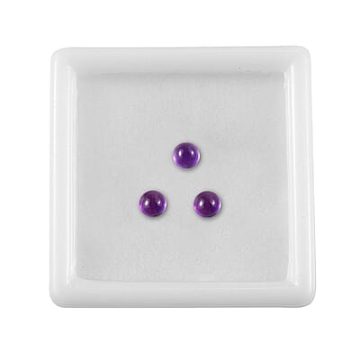 African Amethyst Set of 3 (Rnd 4 mm) 0.82 ctw Loose Gemstone