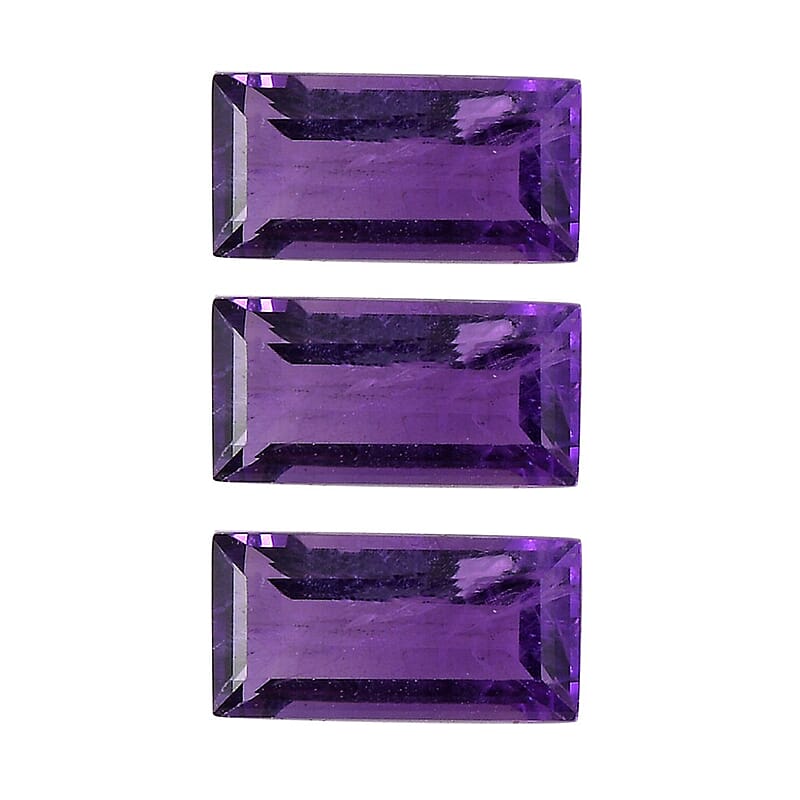 AA African Amethyst Set of 3 (Bgt 6x3 mm) 0.88 ctw Loose Gemstone