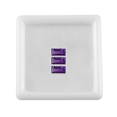 AA African Amethyst Set of 3 (Bgt 6x3 mm) 0.88 ctw Loose Gemstone