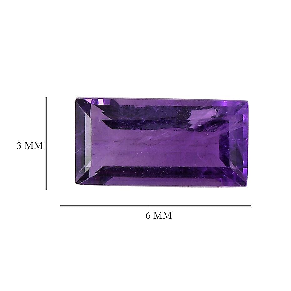 AA African Amethyst Set of 3 (Bgt 6x3 mm) 0.88 ctw Loose Gemstone