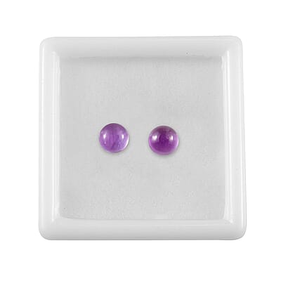African Amethyst Set of 2 (Rnd 6 mm) 1.57 ctw Loose Gemstone