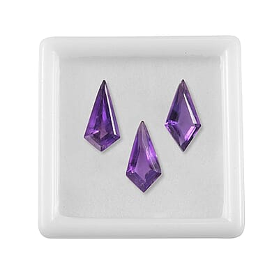 African Amethyst Set of 3 (Kite 14x7 mm) 5.43 ctw Loose Gemstone