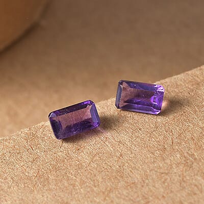 African Amethyst Set of 2 (Oct 5x3 mm) 0.43 ctw Loose Gemstone