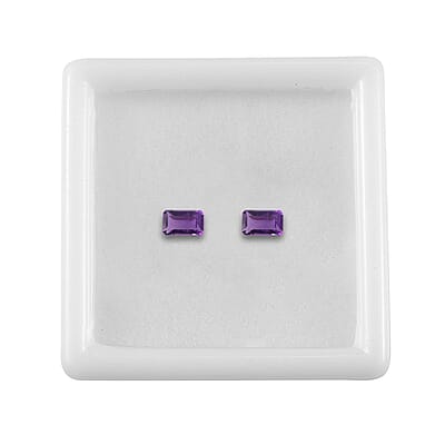 African Amethyst Set of 2 (Oct 5x3 mm) 0.43 ctw Loose Gemstone