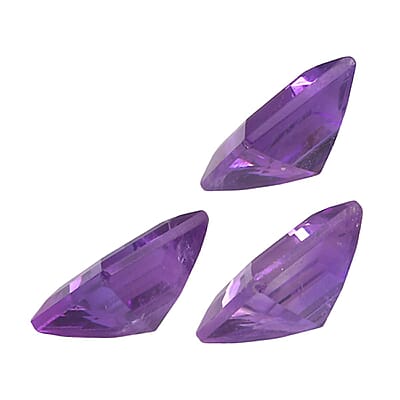 African Amethyst Set of 3 (Sqr 6 mm) 2.55 ctw Loose Gemstone