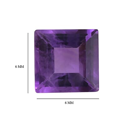 African Amethyst Set of 3 (Sqr 6 mm) 2.55 ctw Loose Gemstone