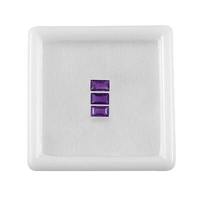 African Amethyst Set of 3 (Bgt 5x3 mm) 0.74 ctw Loose Gemstone