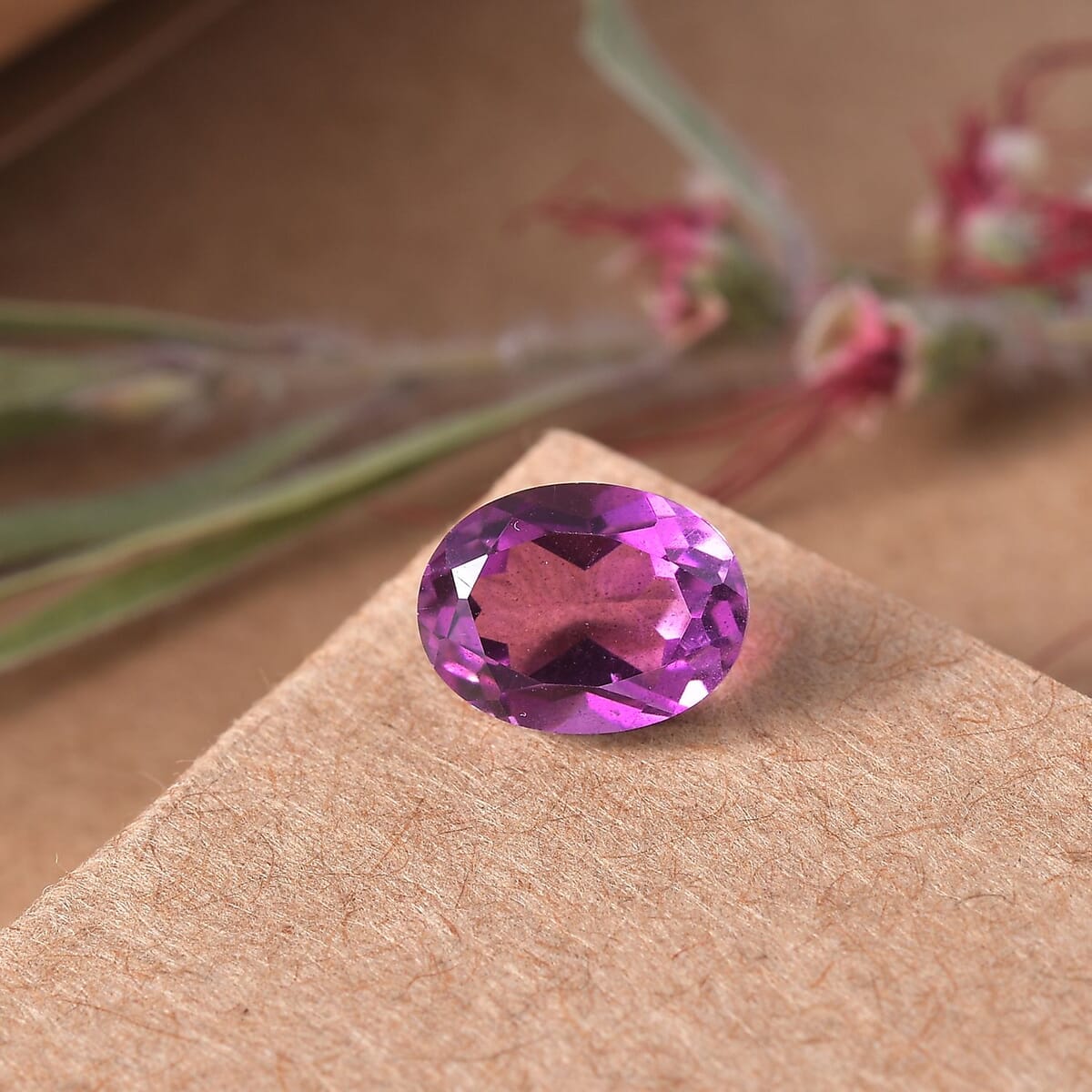 African Lilac Triplet Quartz (Ovl 8x6 mm) 1.41 ctw Loose Gemstone image number 1