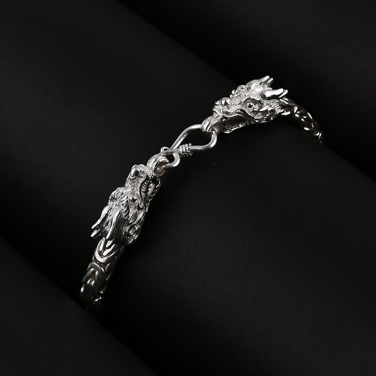 Bali Legacy Sterling Silver Dragon Borobudur Bracelet (7.25 In) 30.10 Grams image number 1