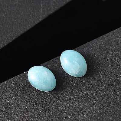 Set of 2 Amazonite (Oval 6x4 mm) 0.80 ctw Loose Gemstone