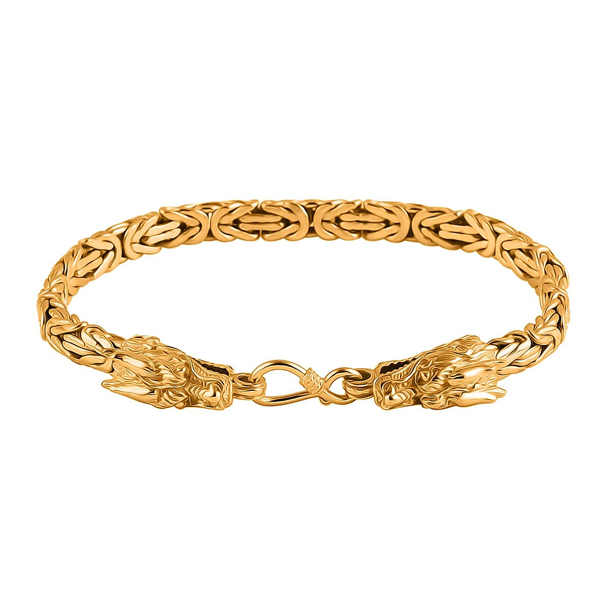 Bali Legacy 22K Vermeil YG Over Sterling Silver Borobudur Chain Dragon Bracelet (7.25 In) 29.41 Grams image number 0