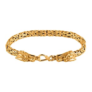 Bali Legacy 22K Vermeil YG Over Sterling Silver Borobudur Chain Dragon Bracelet (7.25 In) 29.41 Grams
