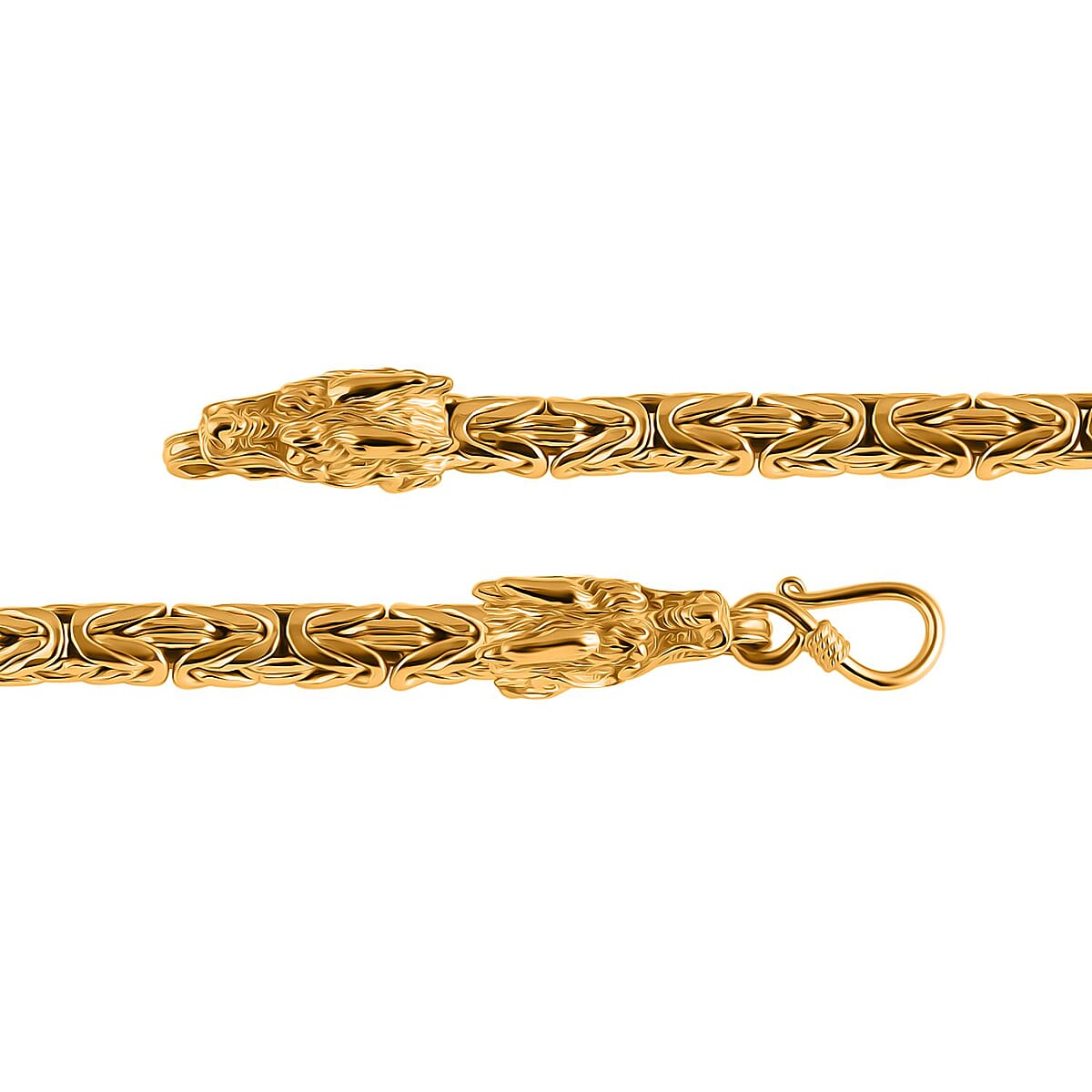 Bali Legacy 22K Vermeil YG Over Sterling Silver Borobudur Chain Dragon Bracelet (7.25 In) 29.41 Grams image number 4