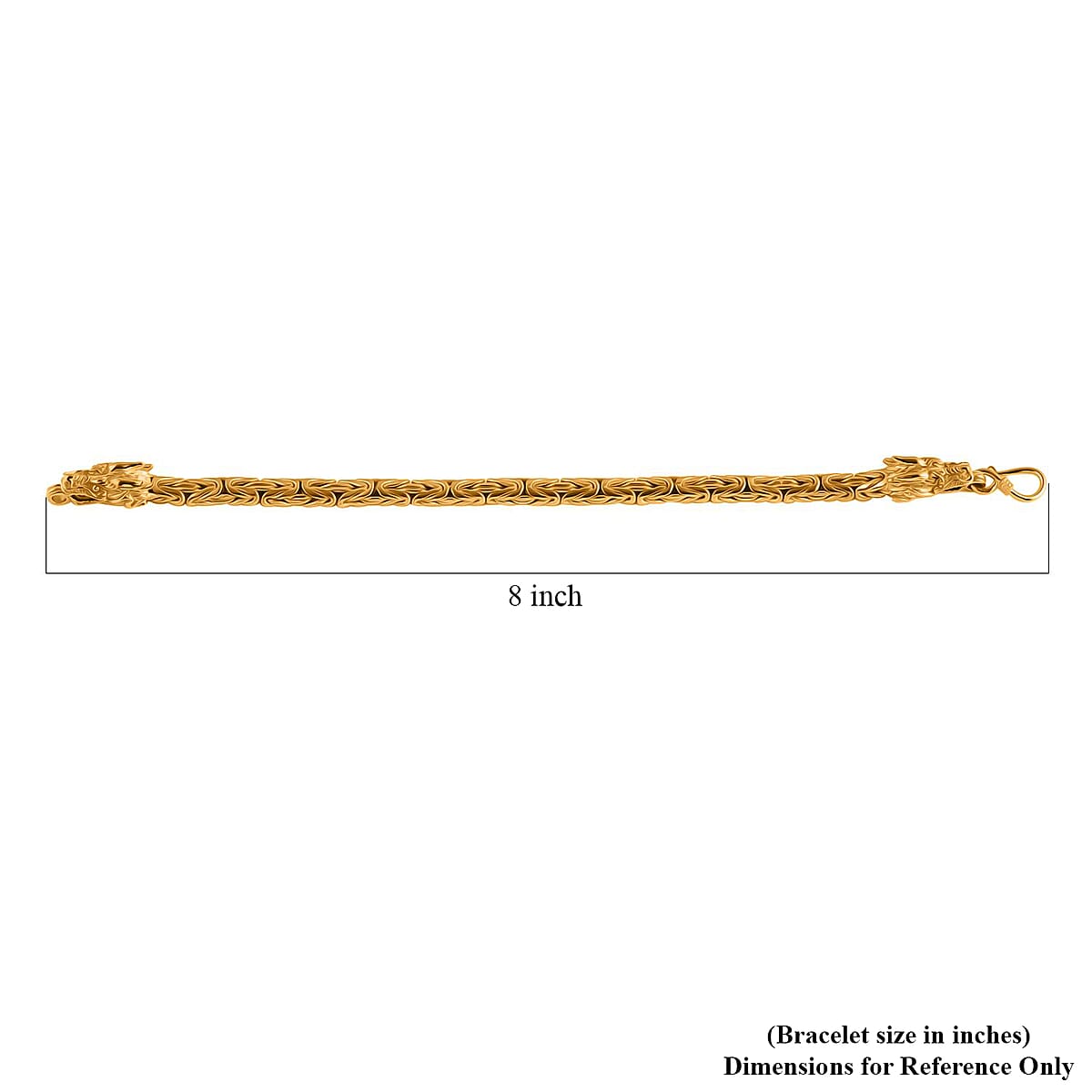 Bali Legacy 22K Vermeil YG Over Sterling Silver Borobudur Chain Dragon Bracelet (7.25 In) 29.41 Grams image number 5