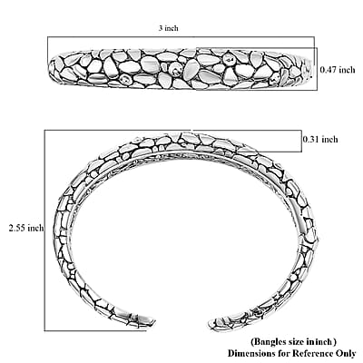 Bali Legacy Sterling Silver Pebble Texture Cuff Bracelet (6.50 In) 31.61 Grams