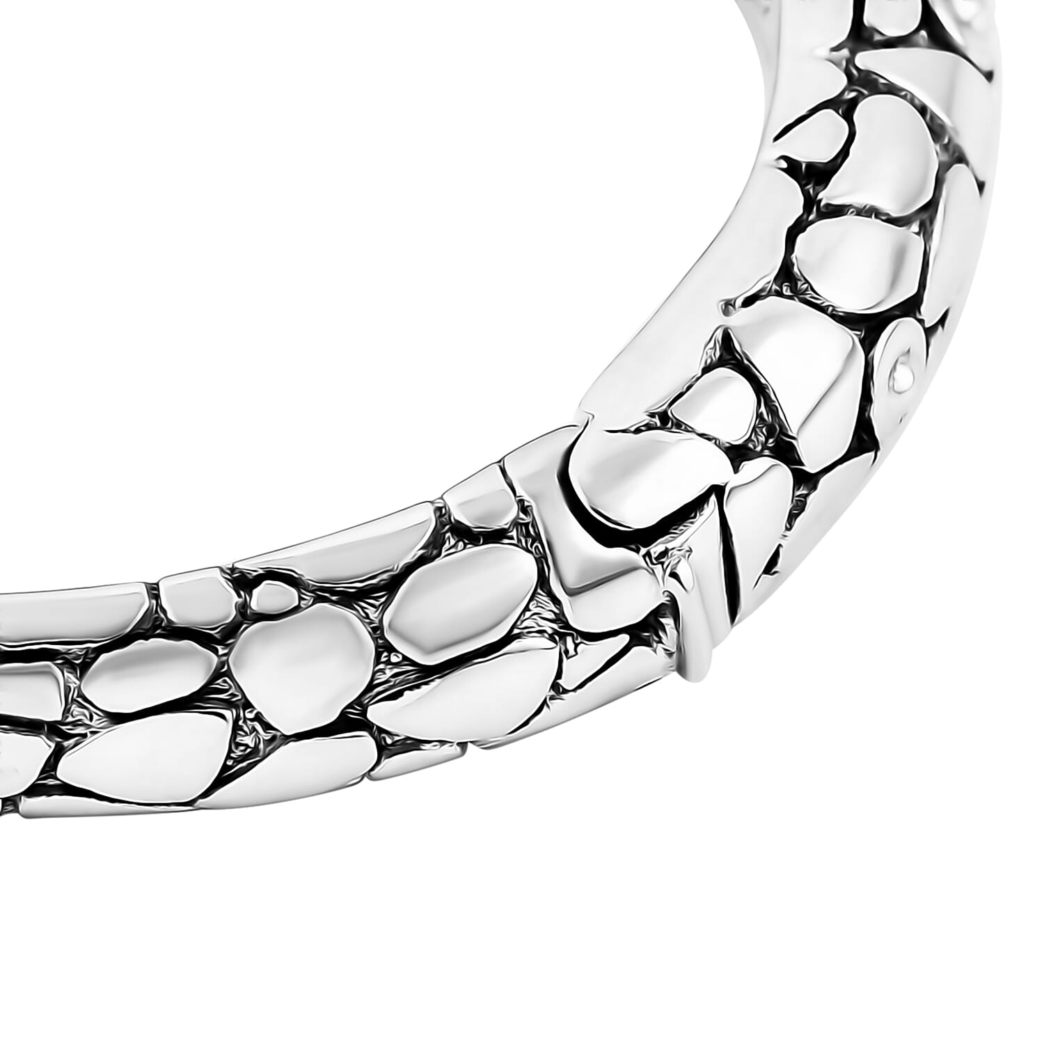 Bali Legacy Sterling Silver Pebble Texture Cuff Bracelet (8.0 In) 33.09 Grams