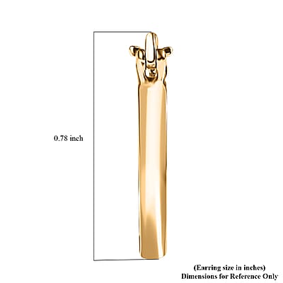 Luxoro 10K Yellow Gold Pyramid Texture Hoop Earrings 2.50 Grams