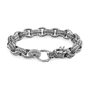 Bali Legacy Sterling Silver Dragon Bracelet (7.25 In) 33.12 Grams