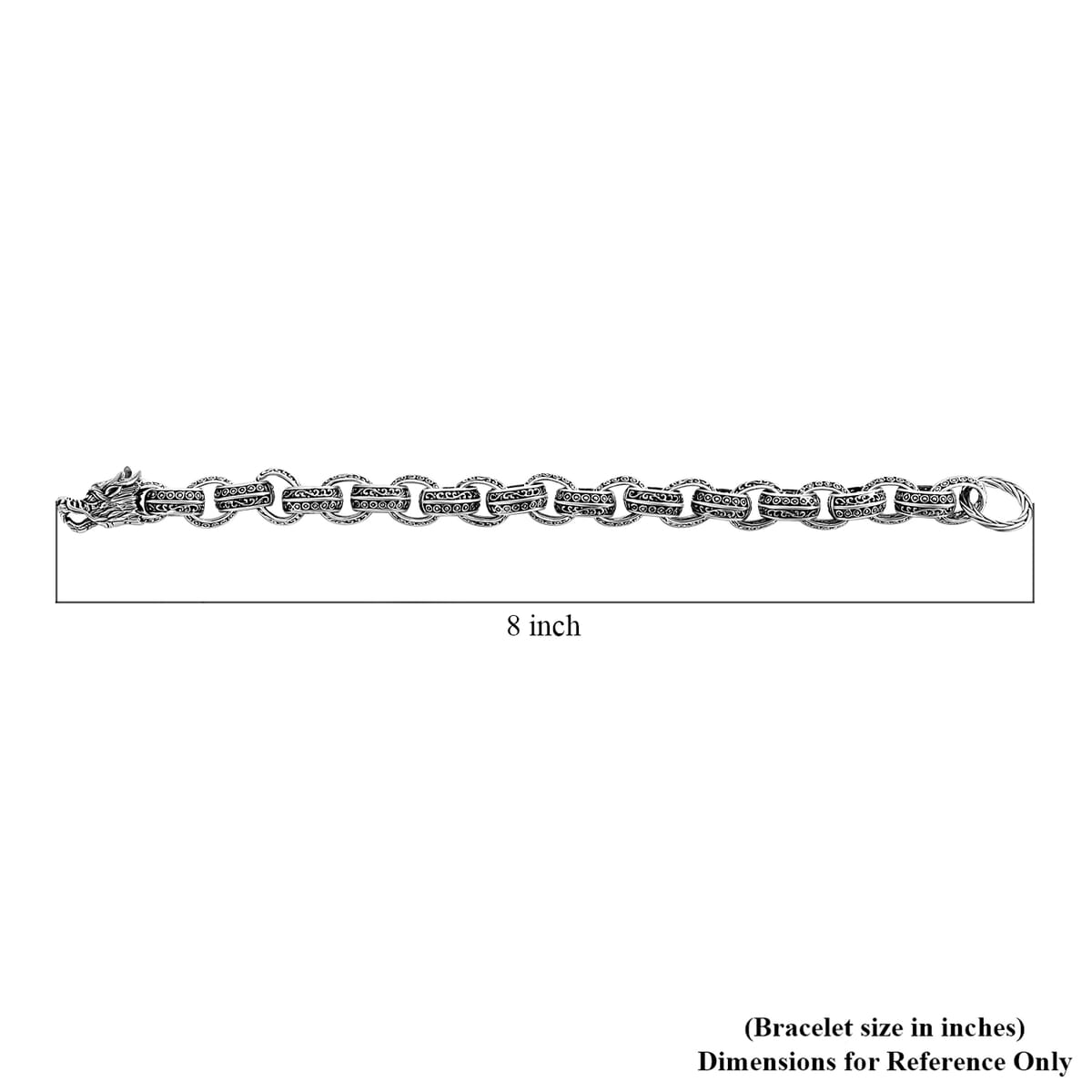 Bali Legacy Sterling Silver Dragon Bracelet (7.25 In) 33.12 Grams image number 4