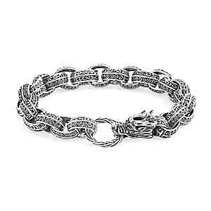 Bali Legacy Sterling Silver Dragon Bracelet (6.50 In) 31.24 Grams