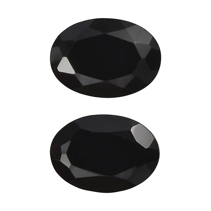 Set of 2 Thai Black Spinel (Oval 7x5 mm) 1.65 ctw Loose Gemstone