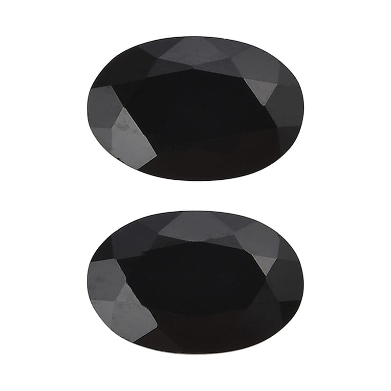 Set of 2 Thai Black Spinel (Oval 6x4 mm) 1.10 ctw