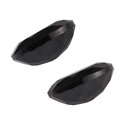 Set of 2 Thai Black Spinel (Oval 6x4 mm) 1.10 ctw