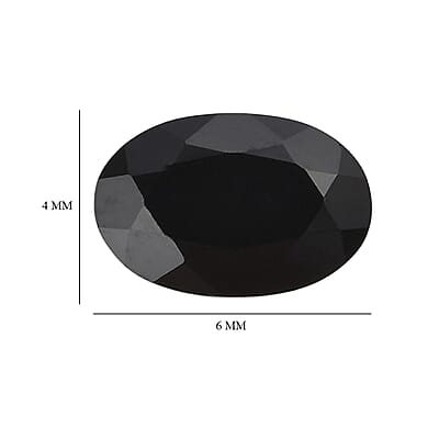 Set of 2 Thai Black Spinel (Oval 6x4 mm) 1.10 ctw