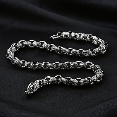 D'Joy Bali Legacy Dragon Necklace in Sterling Silver 20 Inches 75 Grams