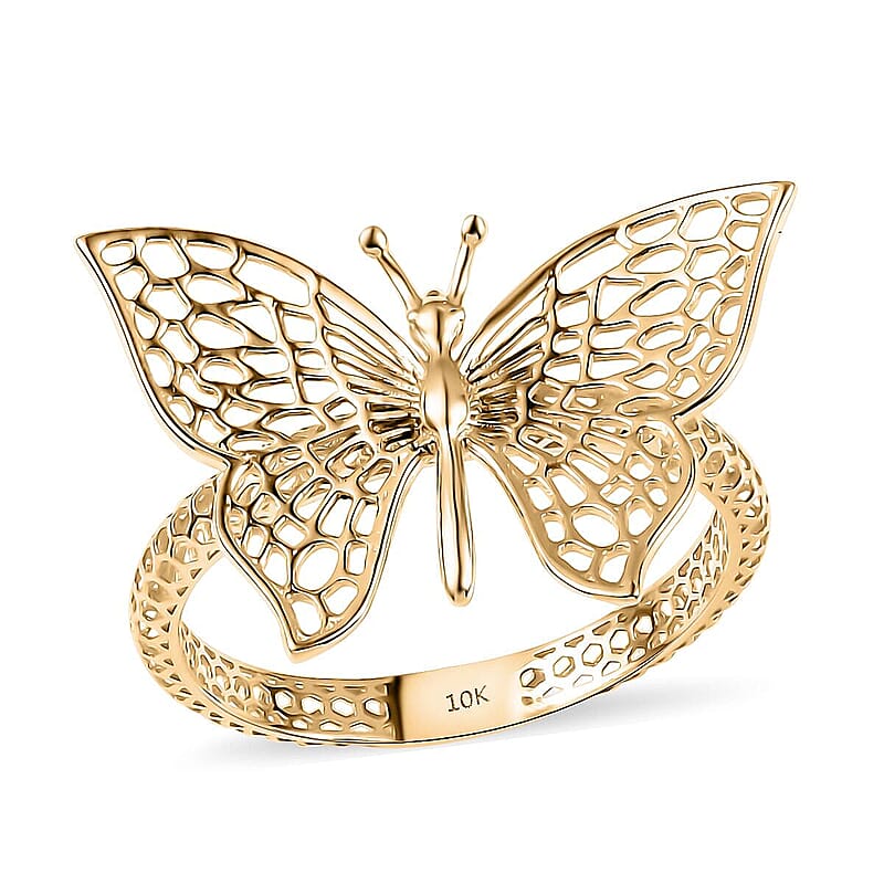 10K Yellow Gold Butterfly Ring 1.78 Grams  (Size 10.0)