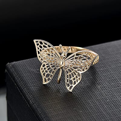 10K Yellow Gold Butterfly Ring 1.78 Grams  (Size 10.0)