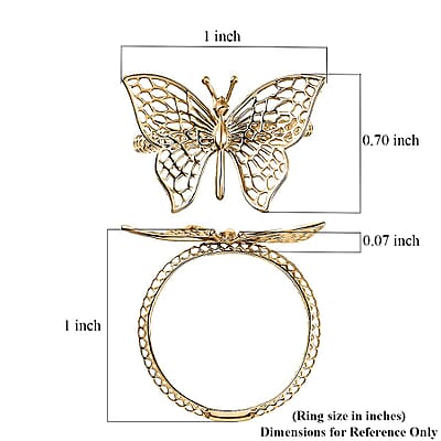 10K Yellow Gold Butterfly Ring 1.78 Grams  (Size 10.0)