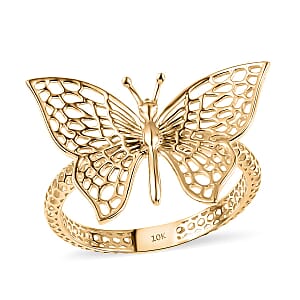 10K Yellow Gold Butterfly Ring (Size 6.0) 1.78 Grams