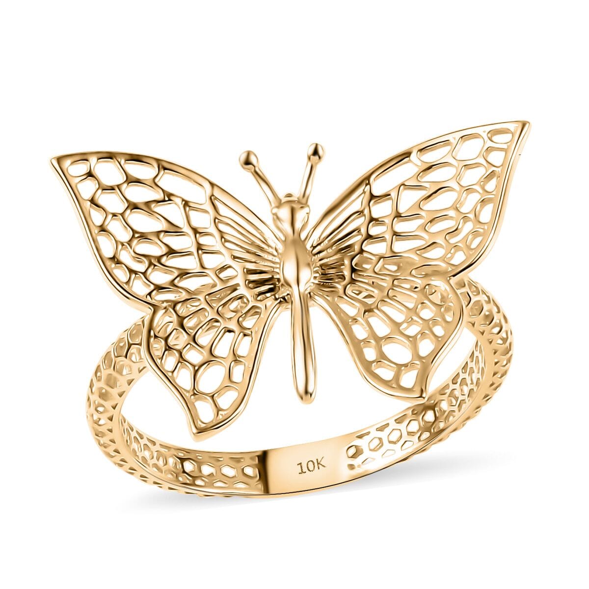 10K Yellow Gold Butterfly Ring (Size 9.0) 1.78 Grams image number 0