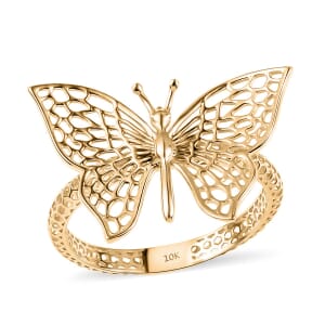 10K Yellow Gold Butterfly Ring (Size 9.0) 1.78 Grams
