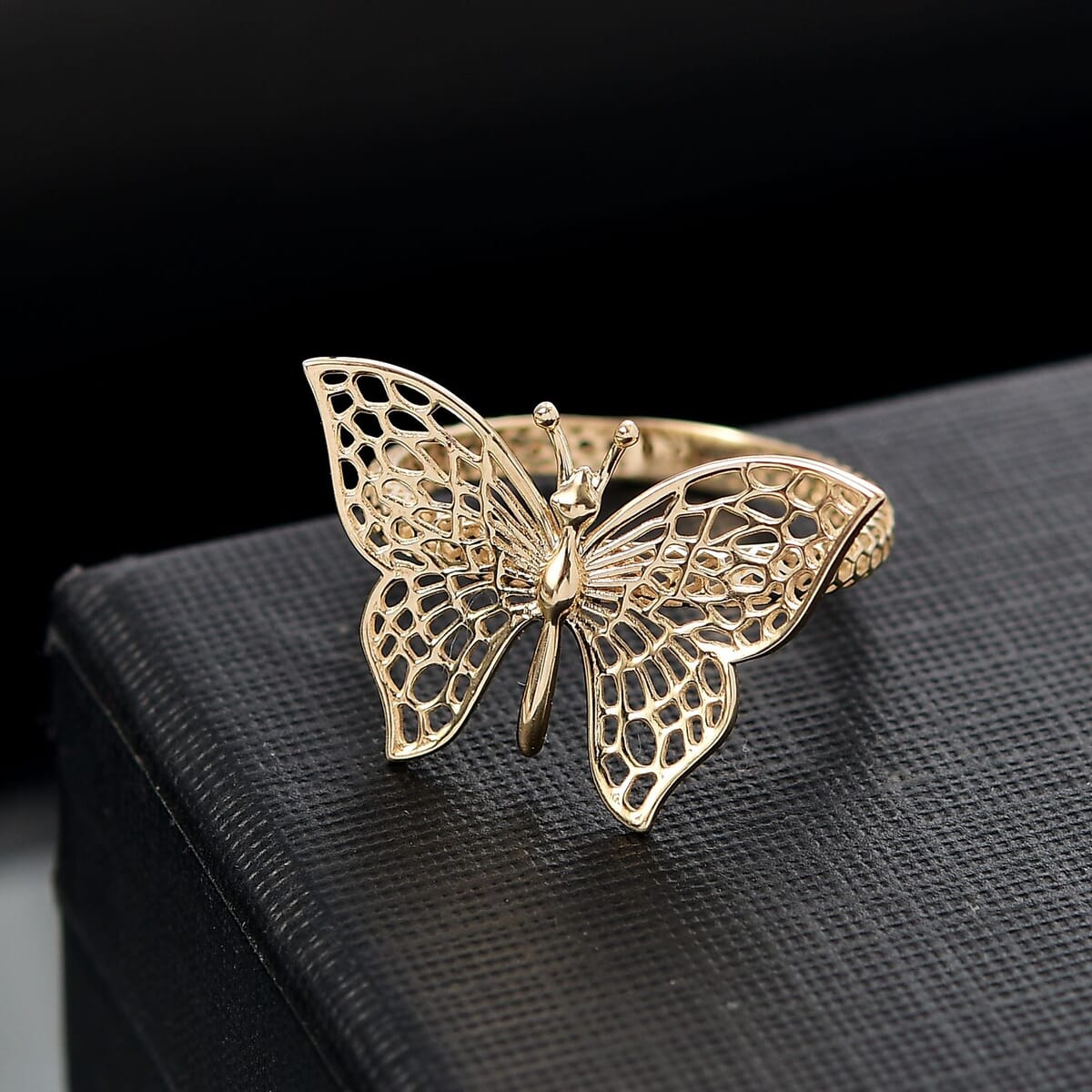 10K Yellow Gold Butterfly Ring (Size 9.0) 1.78 Grams image number 1
