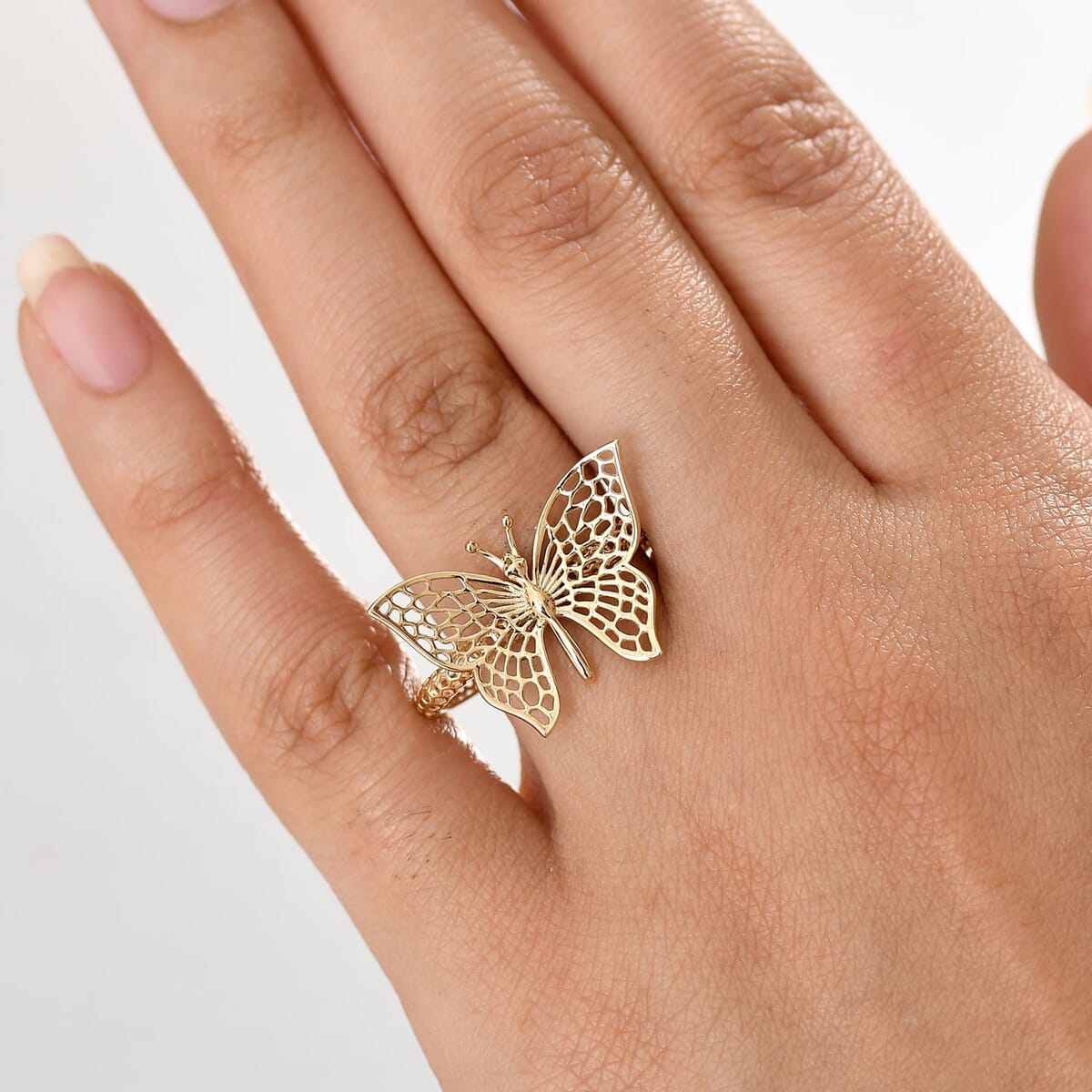10K Yellow Gold Butterfly Ring (Size 9.0) 1.78 Grams image number 2