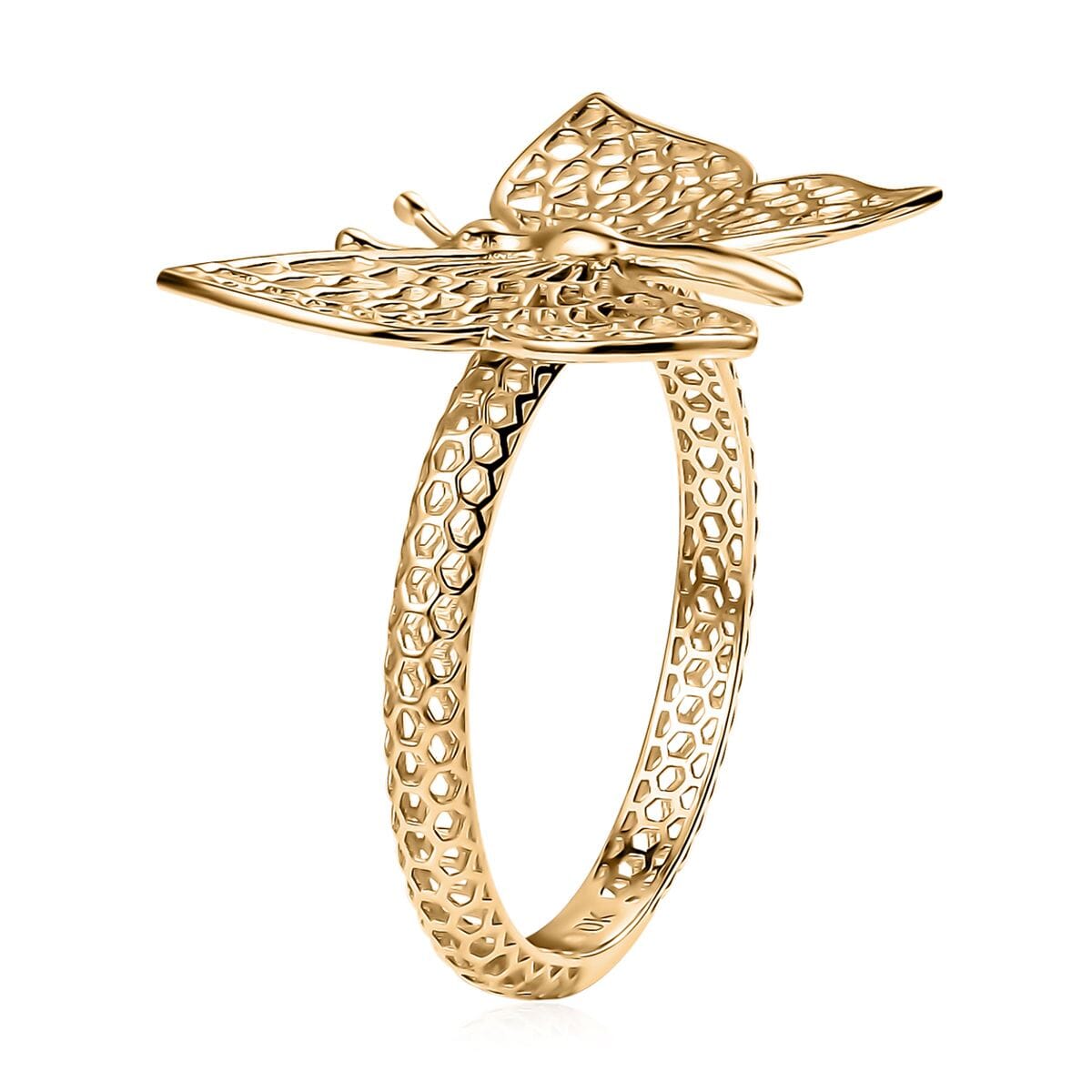 10K Yellow Gold Butterfly Ring (Size 9.0) 1.78 Grams image number 3