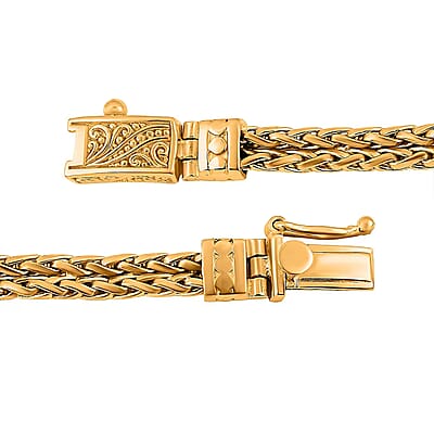 Bali Legacy 22K Vermeil Yellow Gold Over Sterling Silver Tulang Naga 2 Row Bracelet (7.25 In) 17.95 Grams