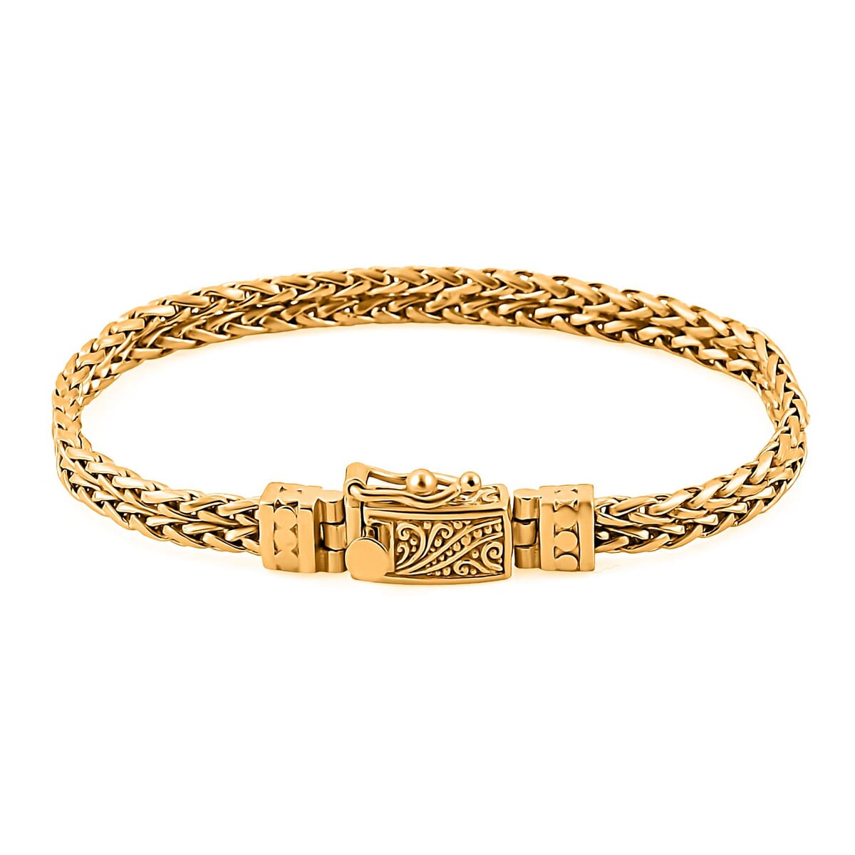 Bali Legacy 22K Vermeil Yellow Gold Over  Sterling Silver Padian 2 Row Bracelet (7.25 In) 17.22 Grams image number 0