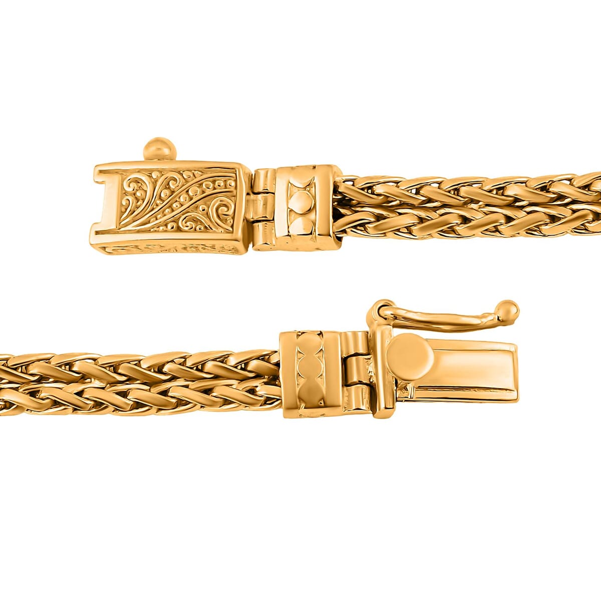 Bali Legacy 22K Vermeil Yellow Gold Over  Sterling Silver Padian 2 Row Bracelet (7.25 In) 17.22 Grams image number 4