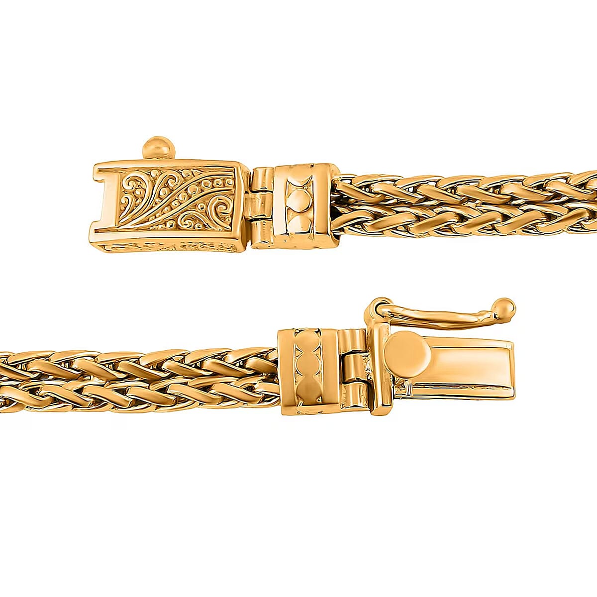 Bali Legacy 22K Vermeil Yellow Gold Over  Sterling Silver Padian 2 Row Bracelet (7.25 In) 17.22 Grams image number 6