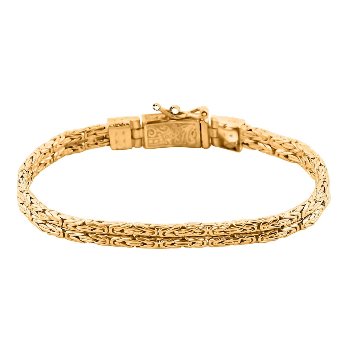 Bali Legacy 22K Vermeil Yellow Gold Over Sterling Silver Borobudur 2 Row Bracelet (7.25 In) 20.26 Grams image number 2