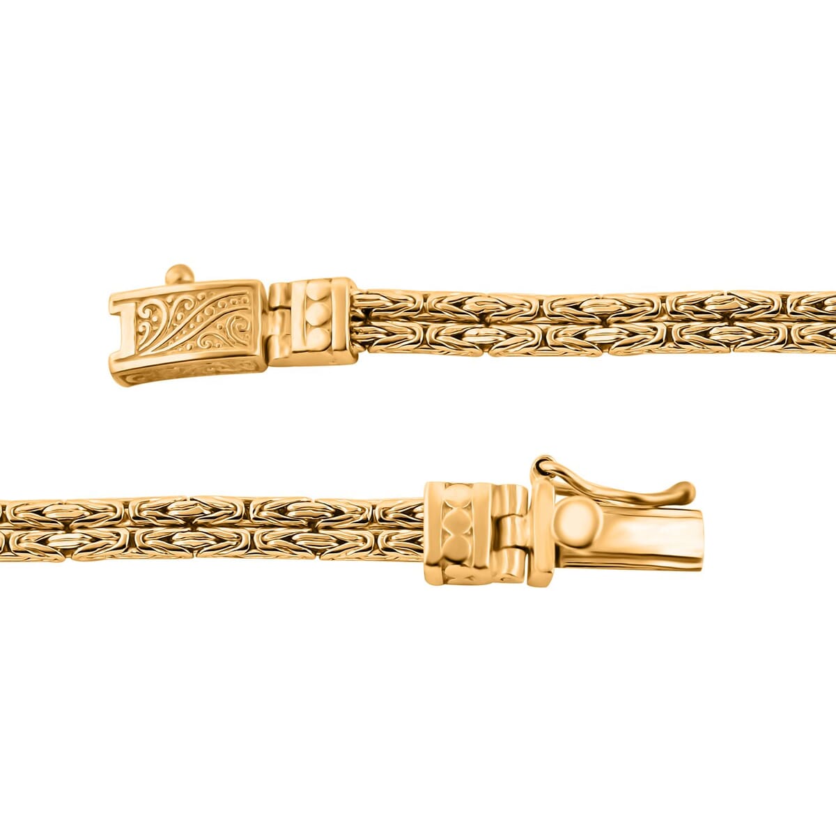 Bali Legacy 22K Vermeil Yellow Gold Over Sterling Silver Borobudur 2 Row Bracelet (7.25 In) 20.26 Grams image number 3