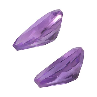 Bolivian Amethyst Set of 2 (Pear 7x5 mm) 1.15 ctw Loose Gemstone