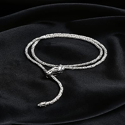 Bali Legacy Dragon Borobudur Chain Necklace in Sterling Silver 20 Inches 26.20 Grams