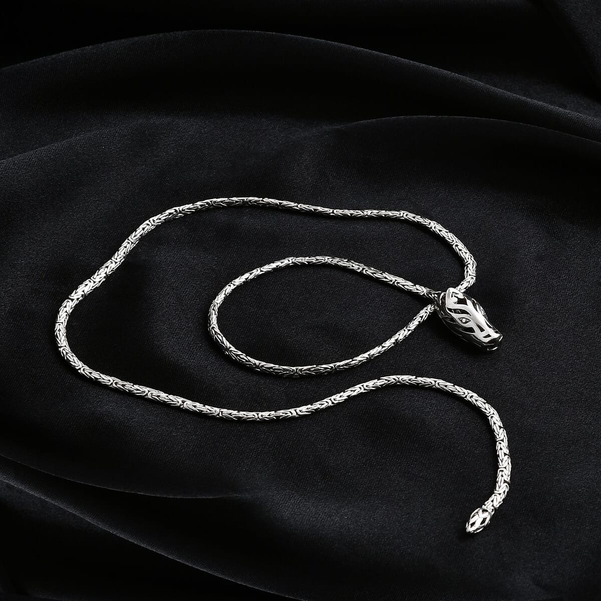 Bali Legacy Sterling Silver Dragon Borobudur Necklace (20 Inches) (26.20 g) image number 7