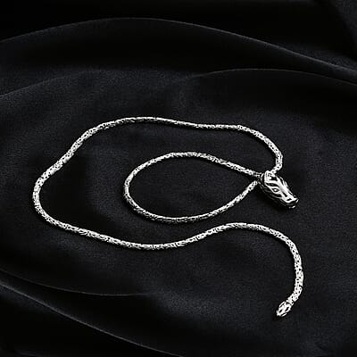 Bali Legacy Dragon Borobudur Chain Necklace in Sterling Silver 20 Inches 26.20 Grams