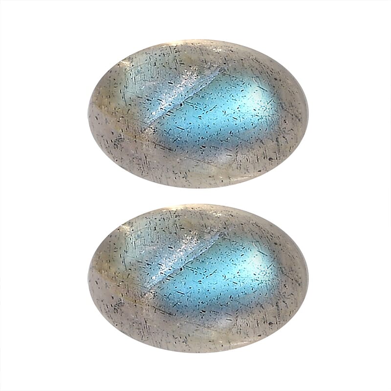 Labradorite Set of 2 (Ovl 6x4 mm) 1.09 ctw Loose Gemstone