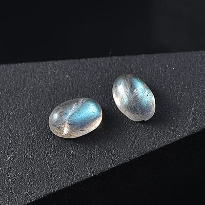 Labradorite Set of 2 (Ovl 6x4 mm) 1.09 ctw Loose Gemstone